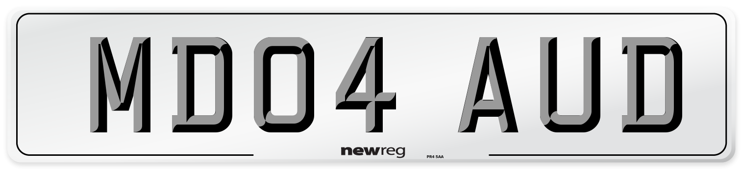 MD04 AUD Number Plate from New Reg